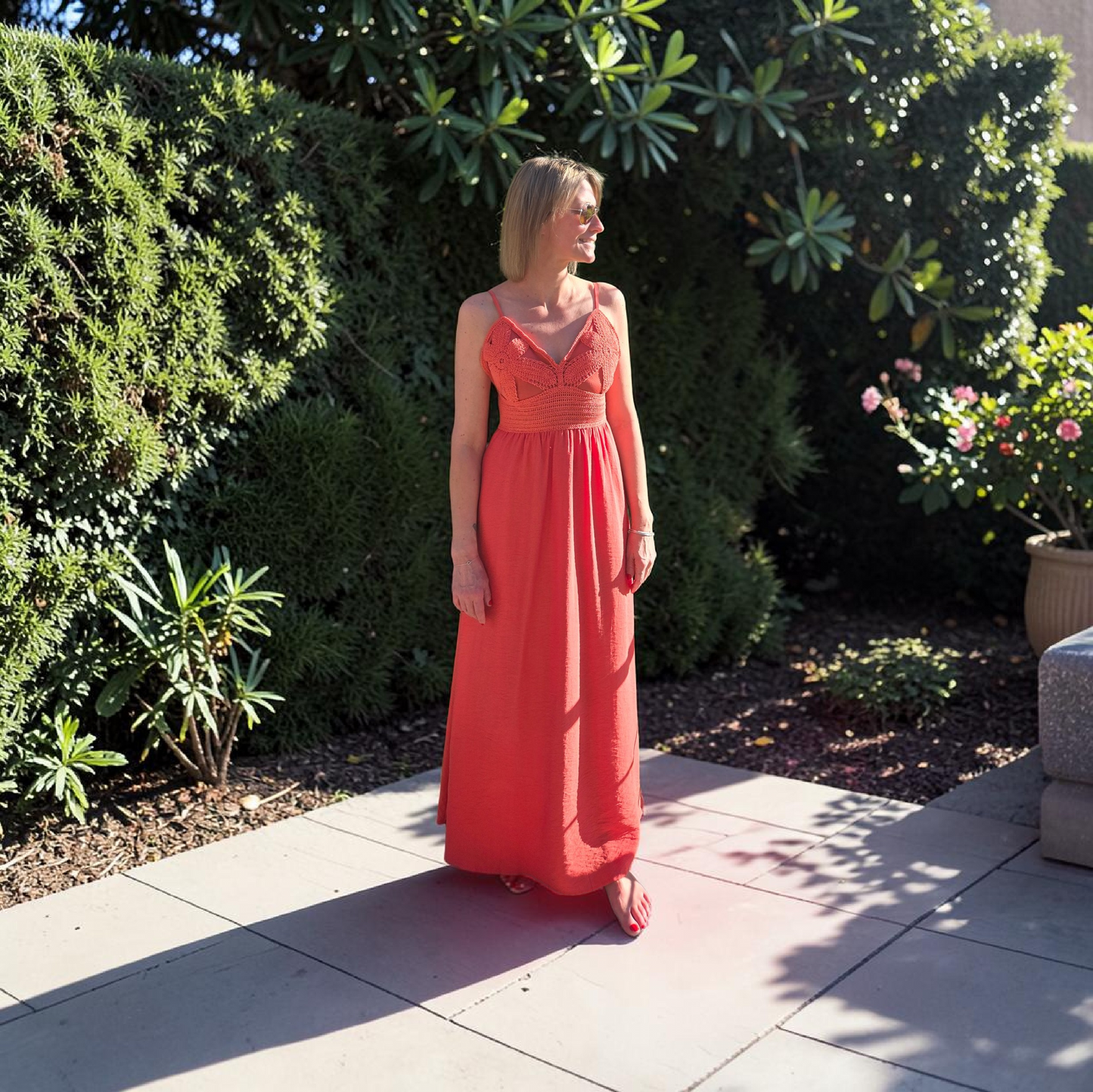 ☀️ Robe longue féminine & élégante. Terracotta