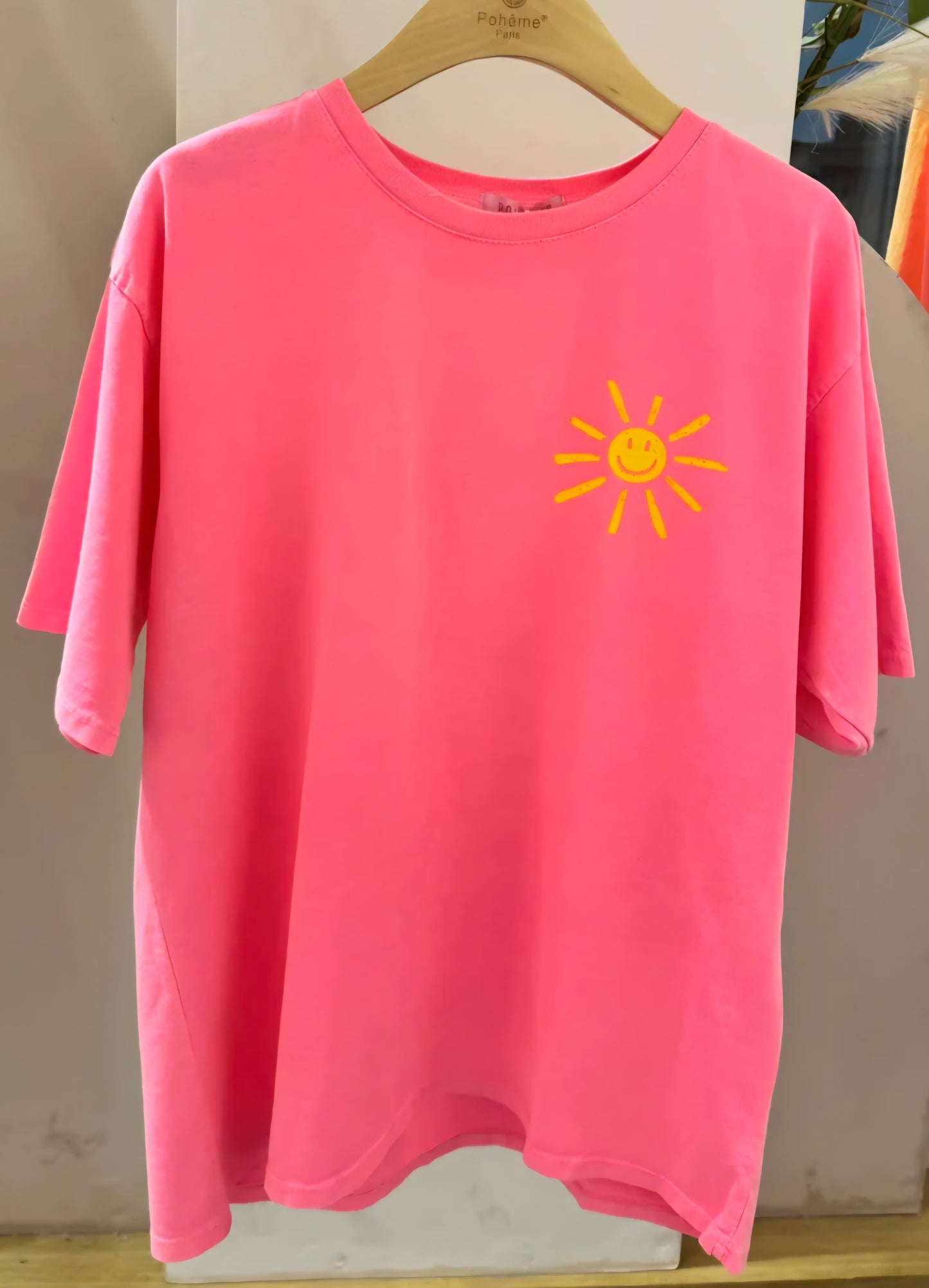 T-shirt "Soak It Up" fuschia fluo
