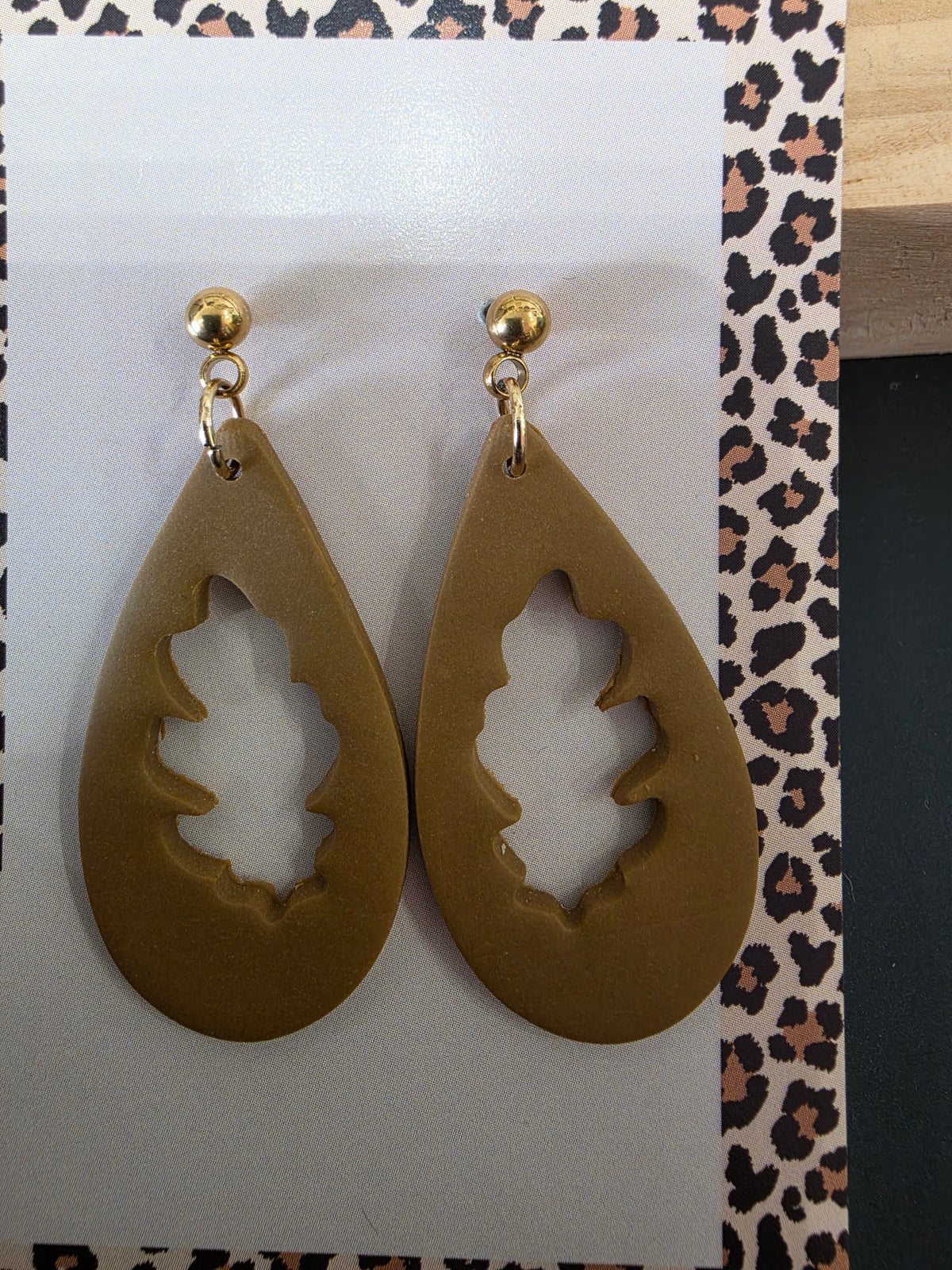 Boucles d'oreilles empreintes feuilles