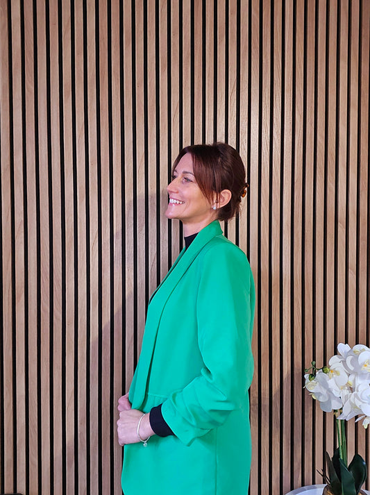 Blazer coupe droite. Vert