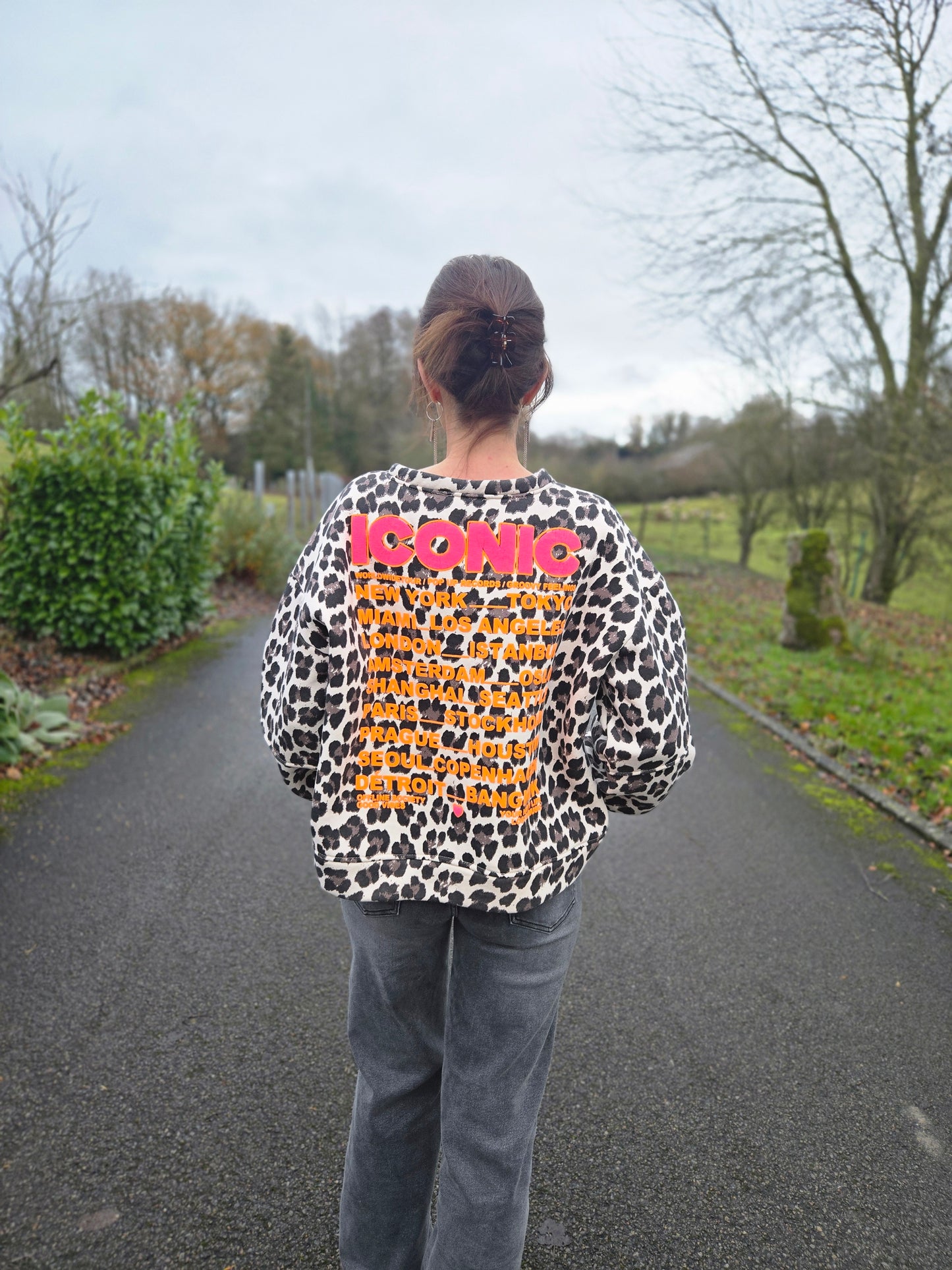 Sweat ICONIC Léopard. Beige