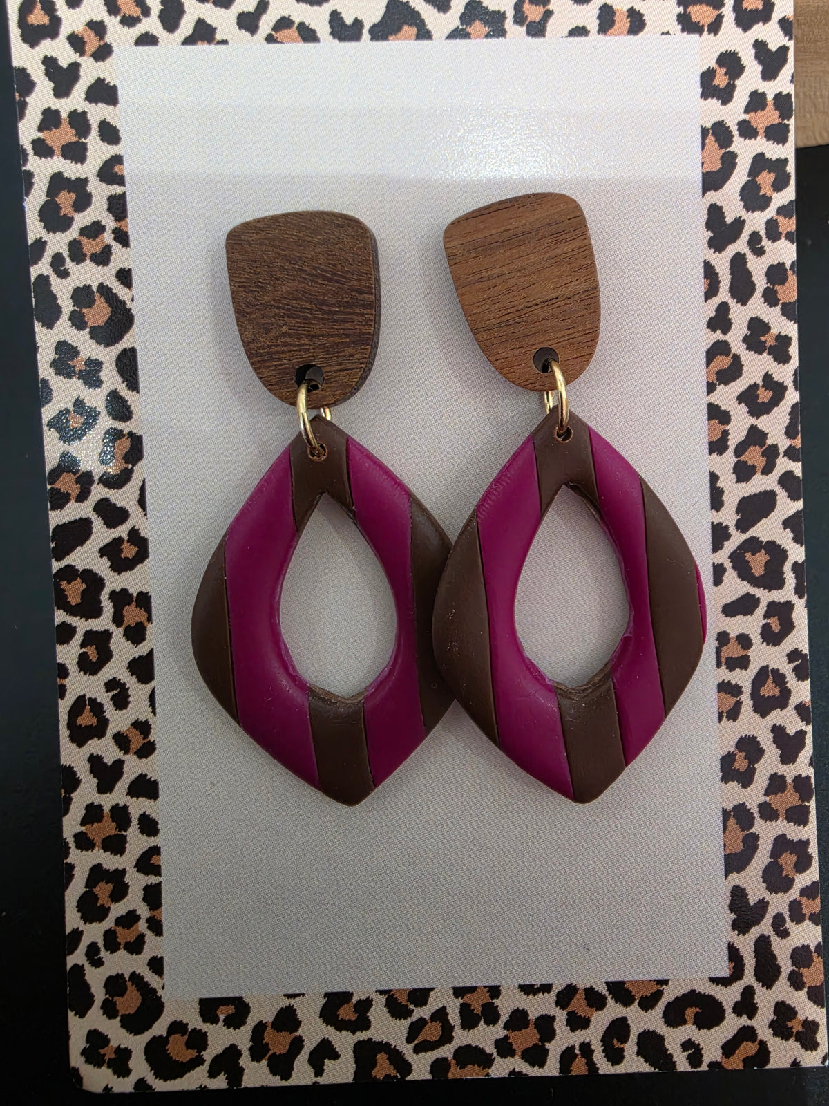 Boucles d'oreilles lignée/bois