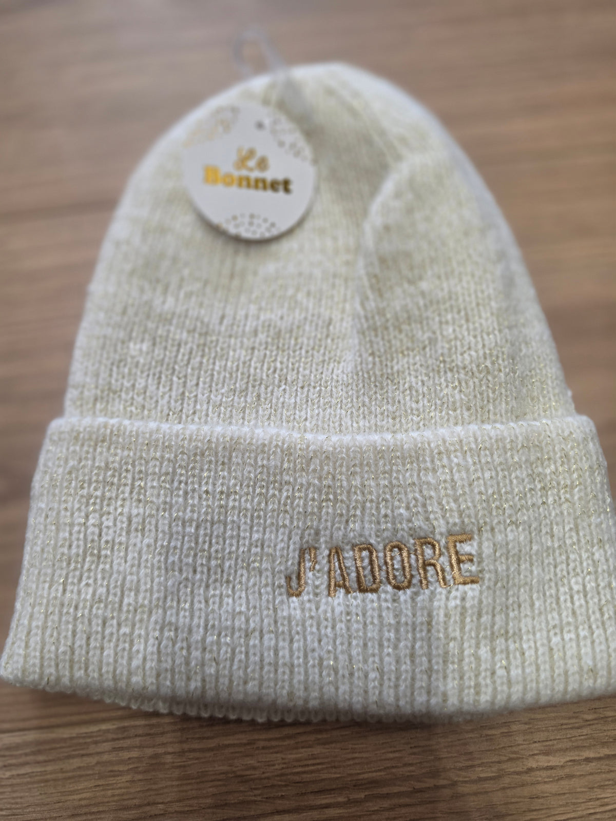 Bonnet J’adore. Blanc
