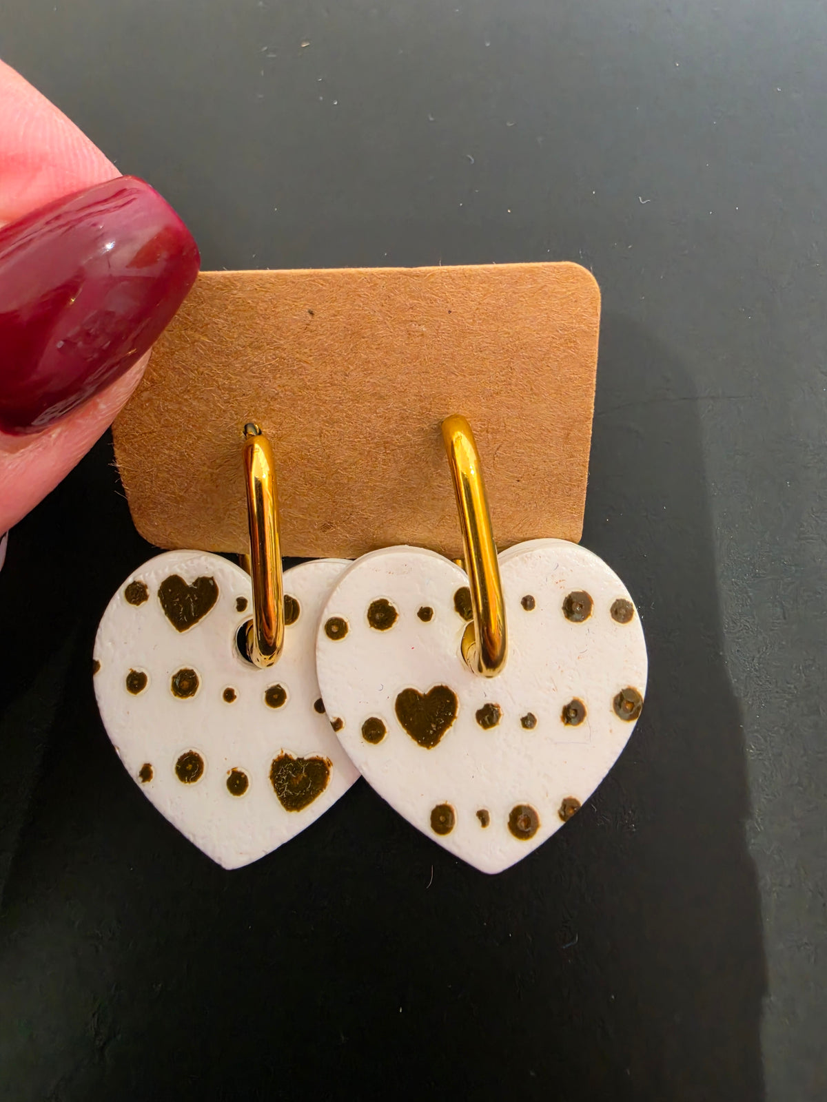Créoles coeur blanc/marron