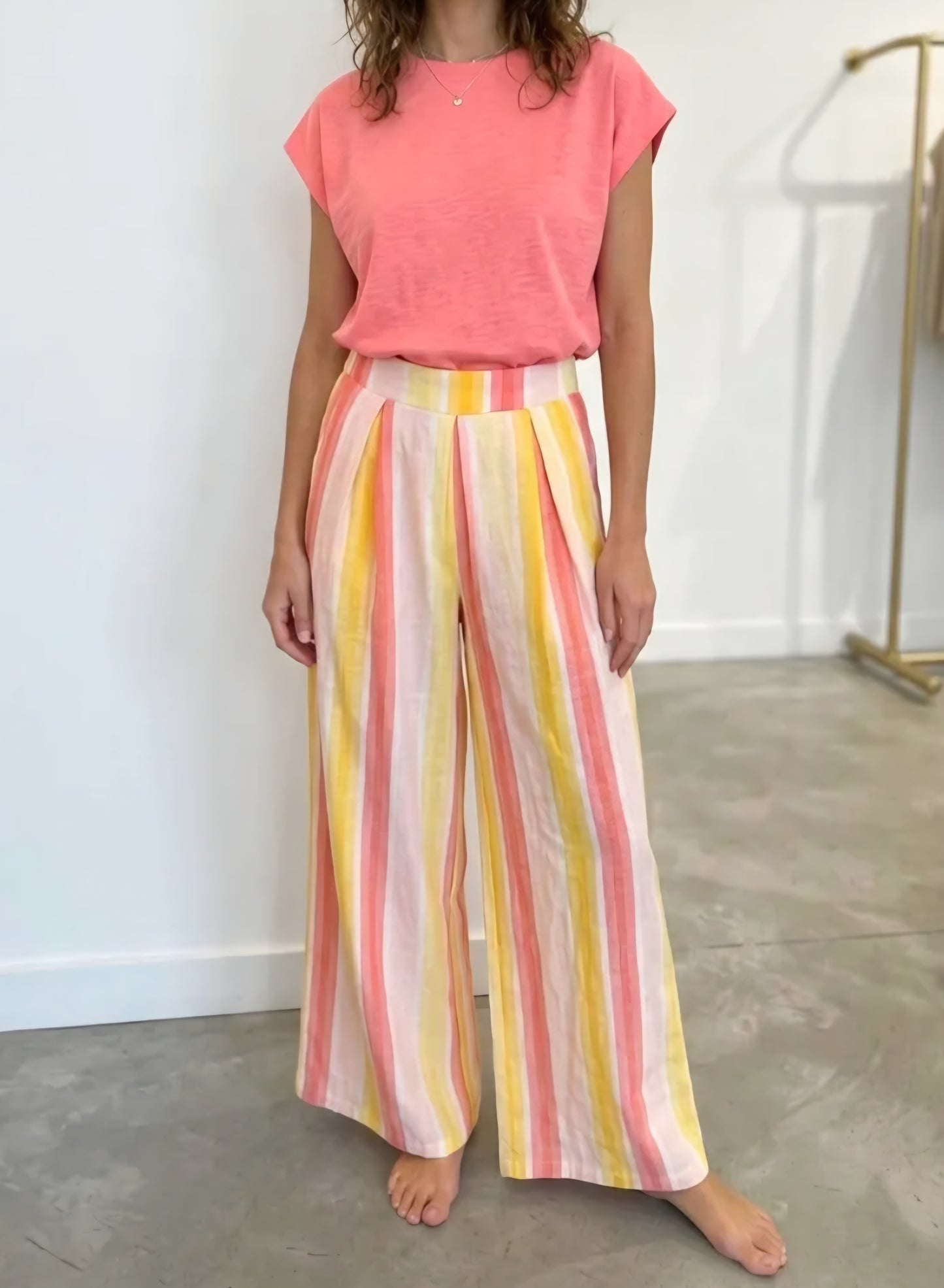 Pantalon fluide rayé 💛