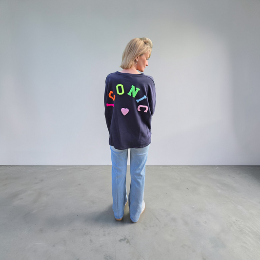 🩷 Sweat ICONIC. Couleur bleu marine