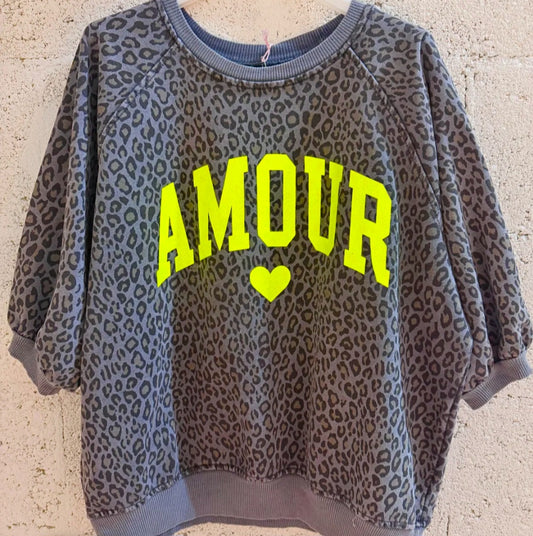 Sweat Amour marine délavé