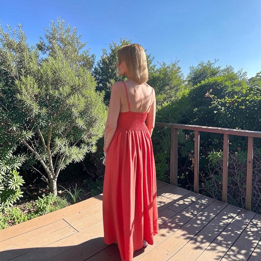 ☀️ Robe longue féminine & élégante. Terracotta