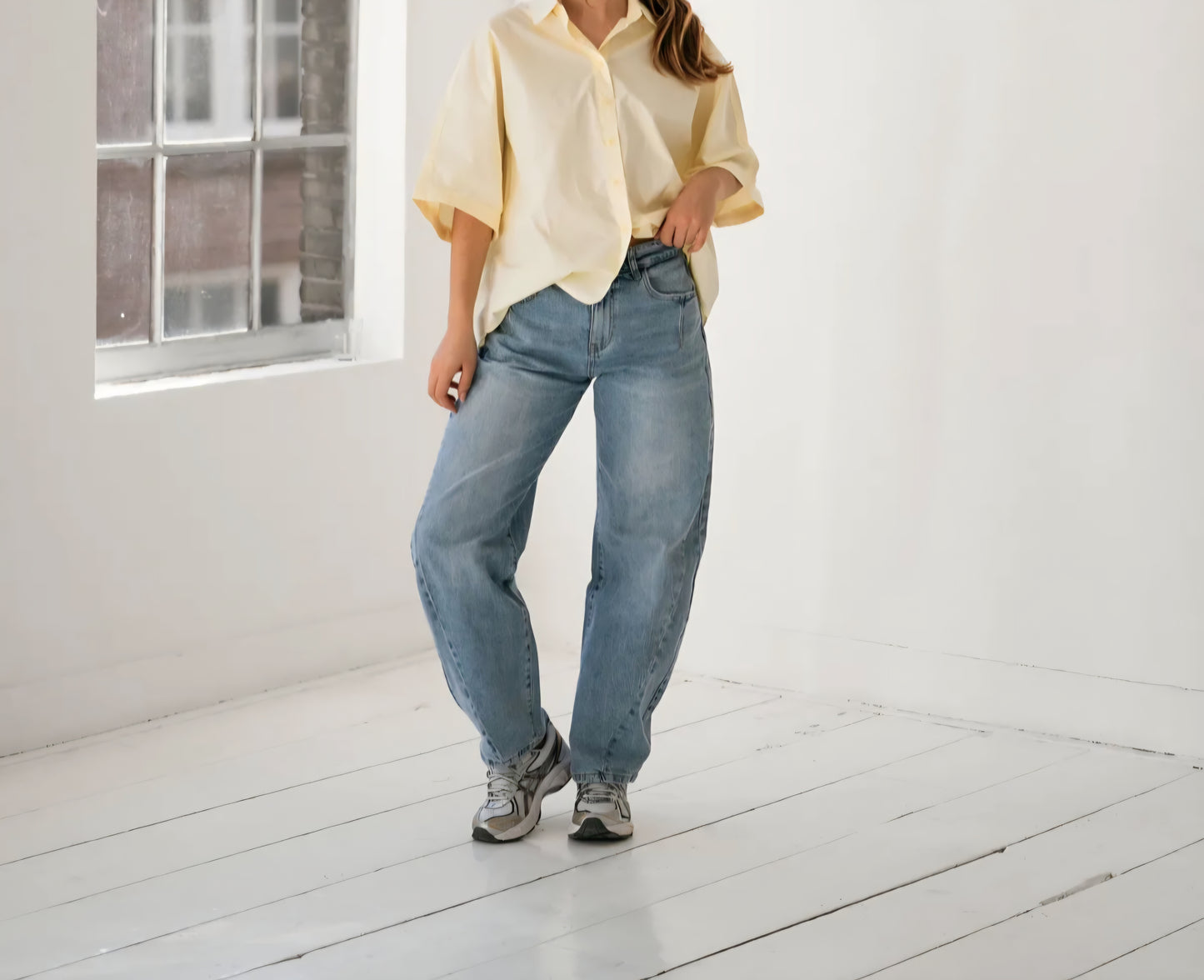 Jeans Barrel Denim Bleu Clair – Coupe Tendance et Confort Absolu 💙