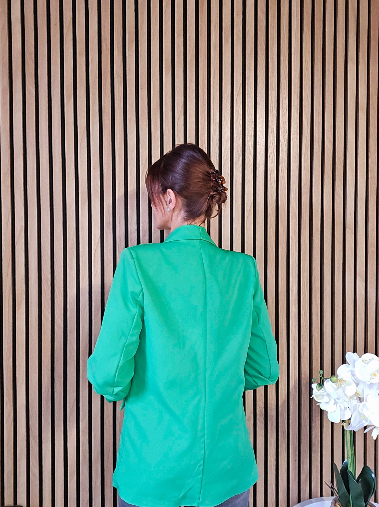 Blazer coupe droite. Vert