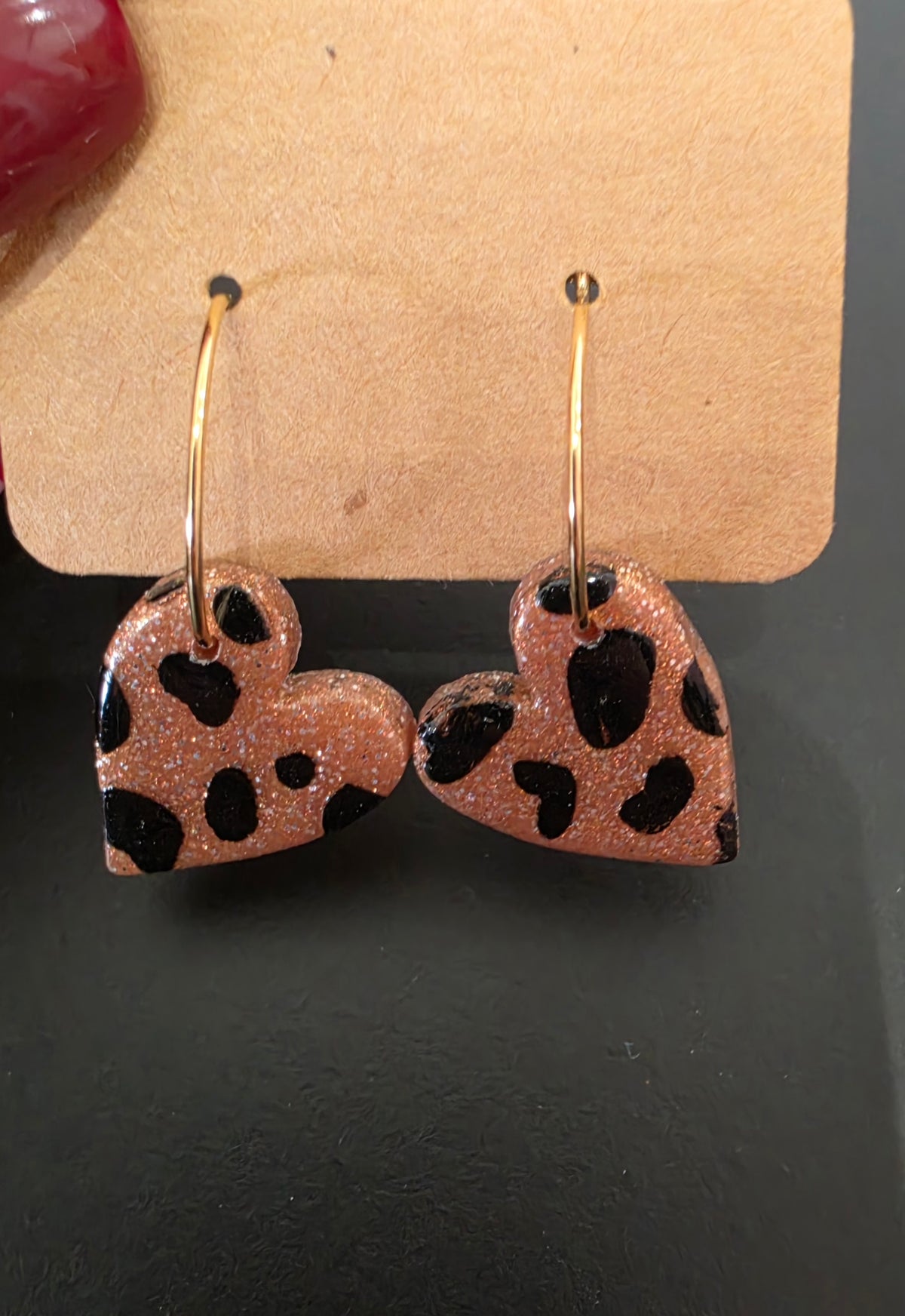 Créoles rose gold léopard