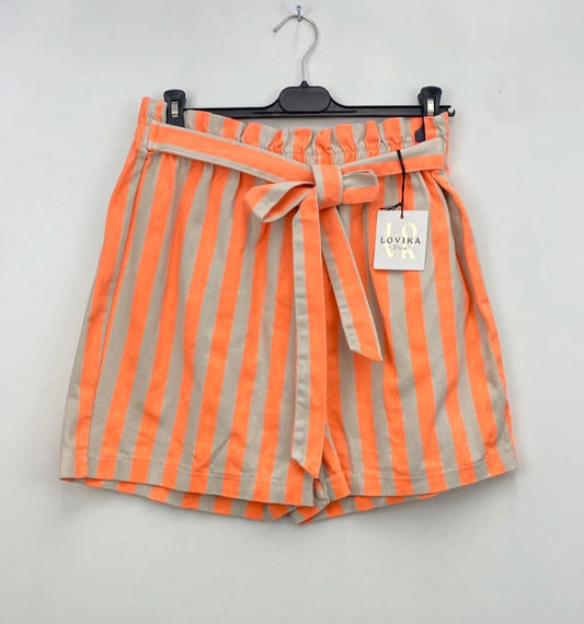 Short ligné orange