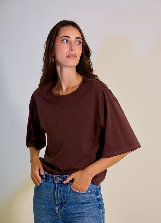 TEE-SHIRT MANCHES AUX COUDES. Blanc