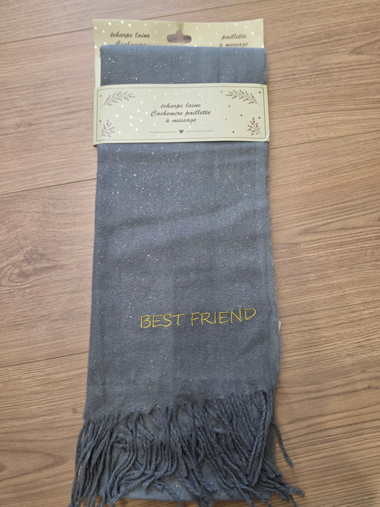 Écharpe Best Friend. Gris clair