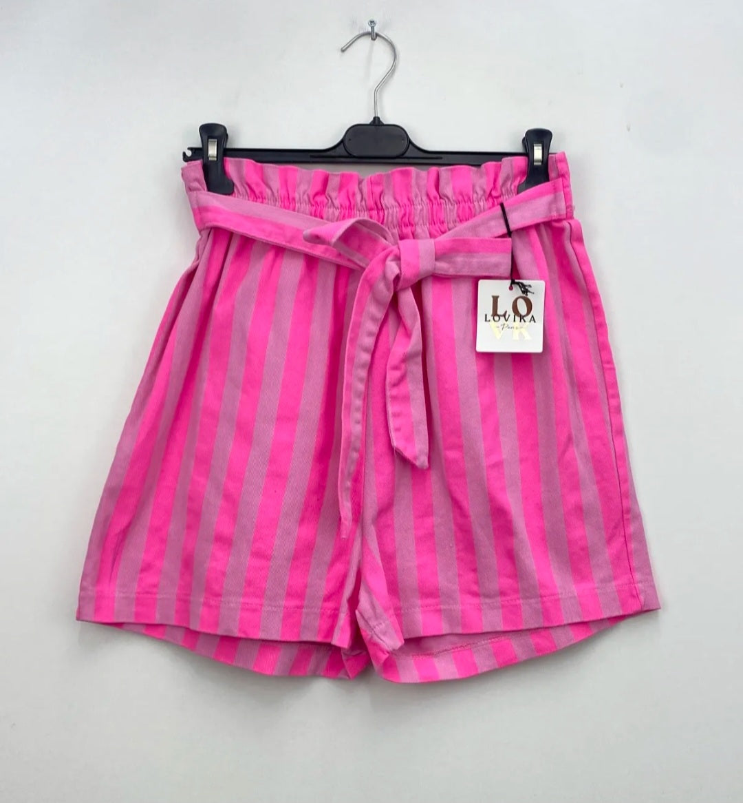 Short ligné fuschia