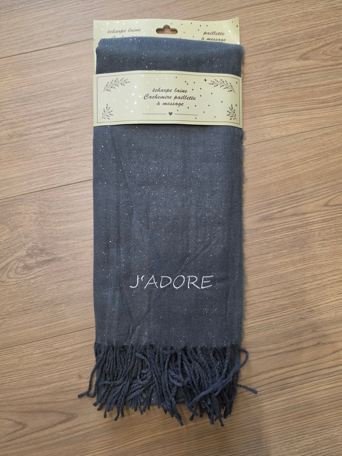 Écharpe J'adore. Gris