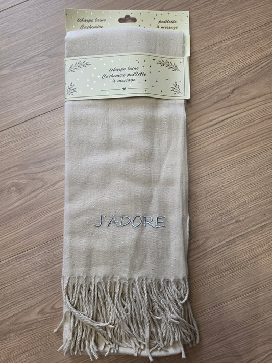 Écharpe J'adore. Beige