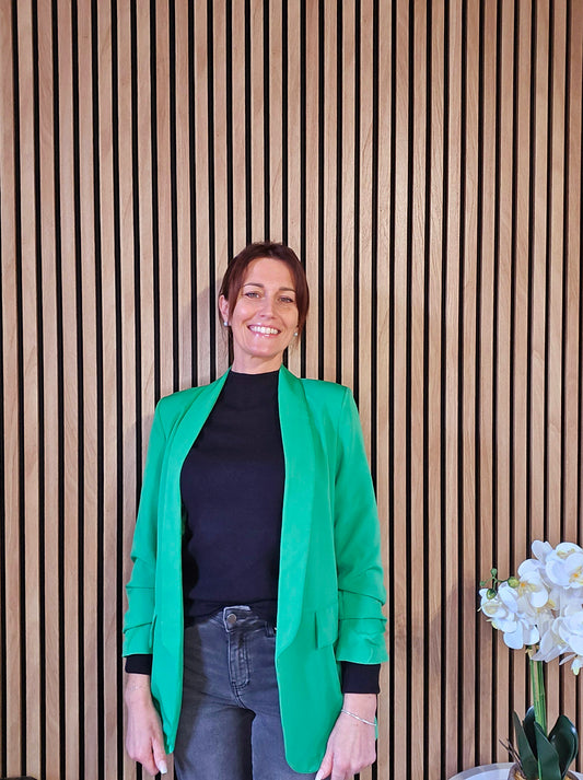 Blazer coupe droite. Vert