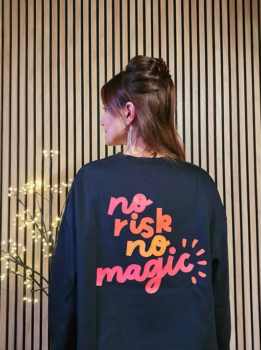 Sweat " No risk no magic". Noir