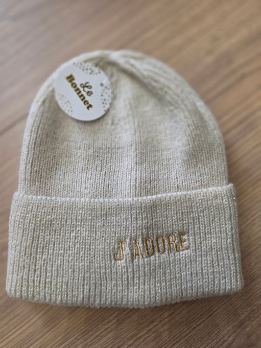 Bonnet J’adore. Beige