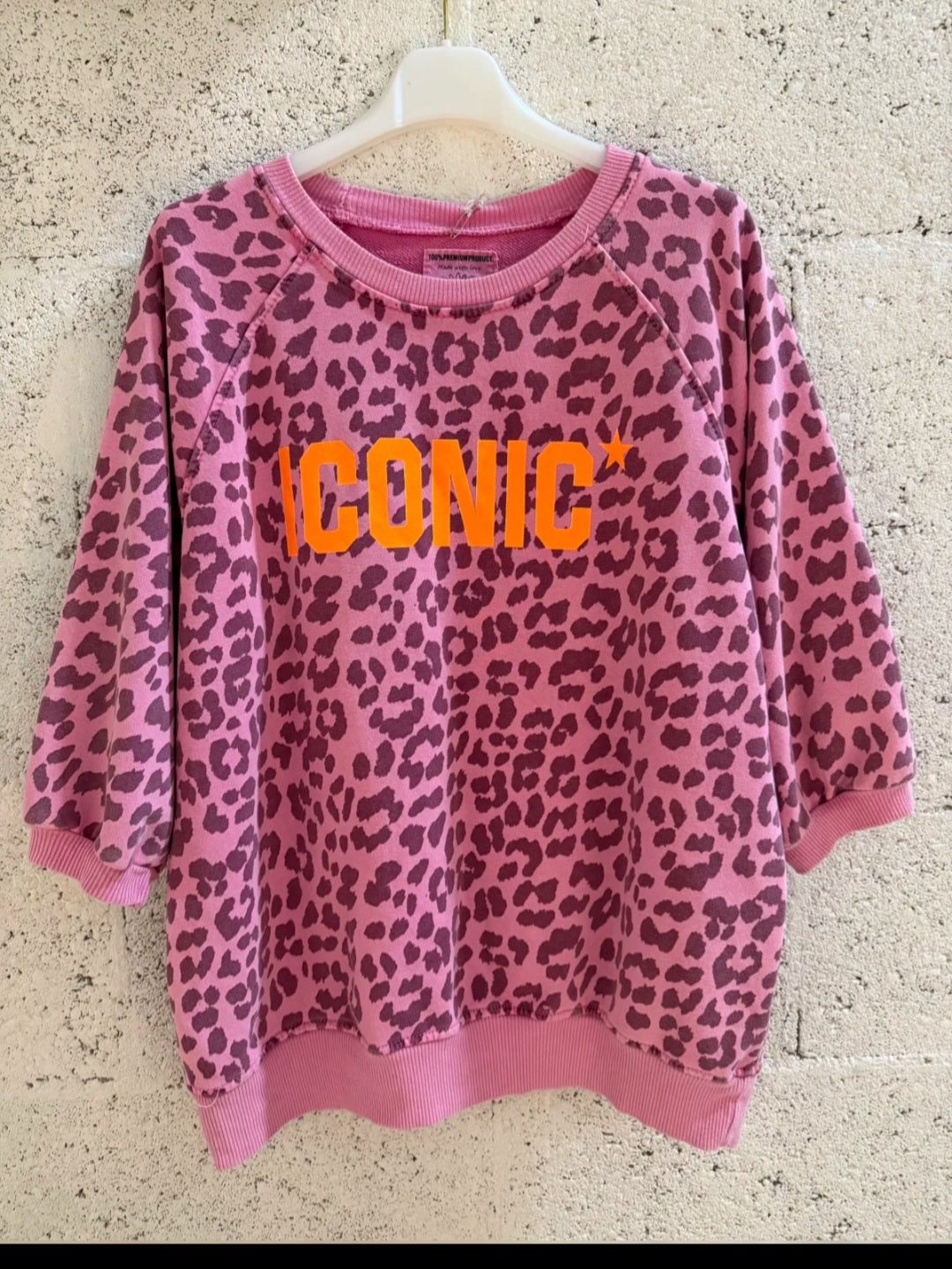 T-shirt sweat Iconic léopard rose