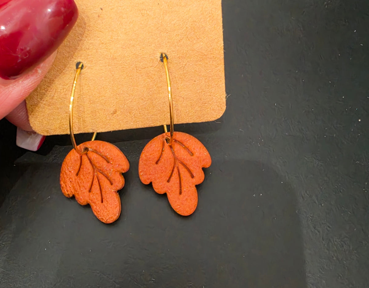 Créoles feuilles orange