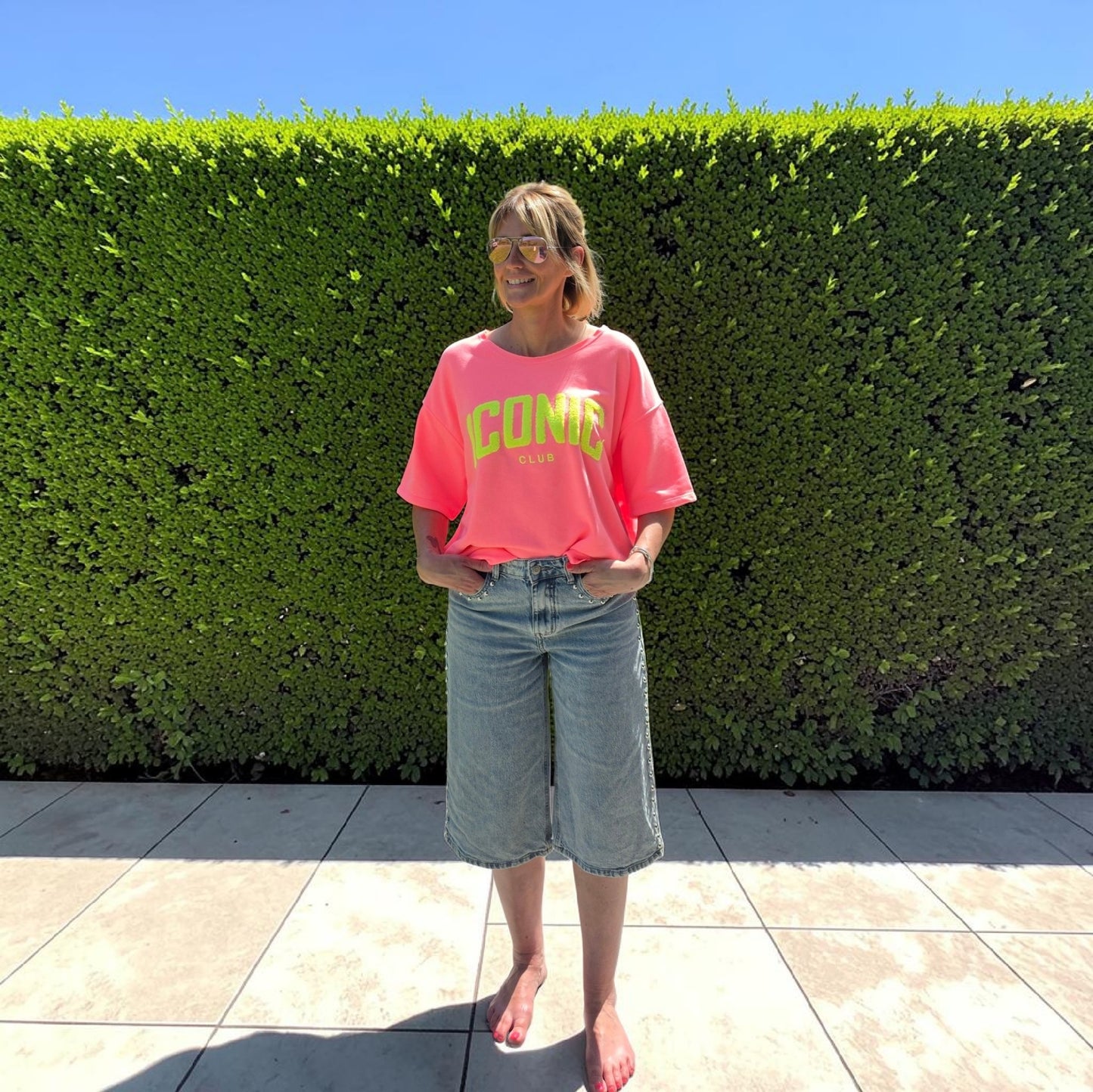 T-shirt sweat Iconic fuschia