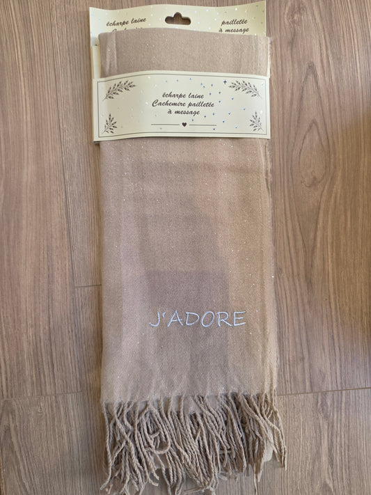 Écharpe J'adore. Camel