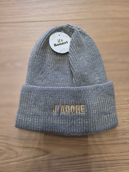 Bonnet J’adore. Gris