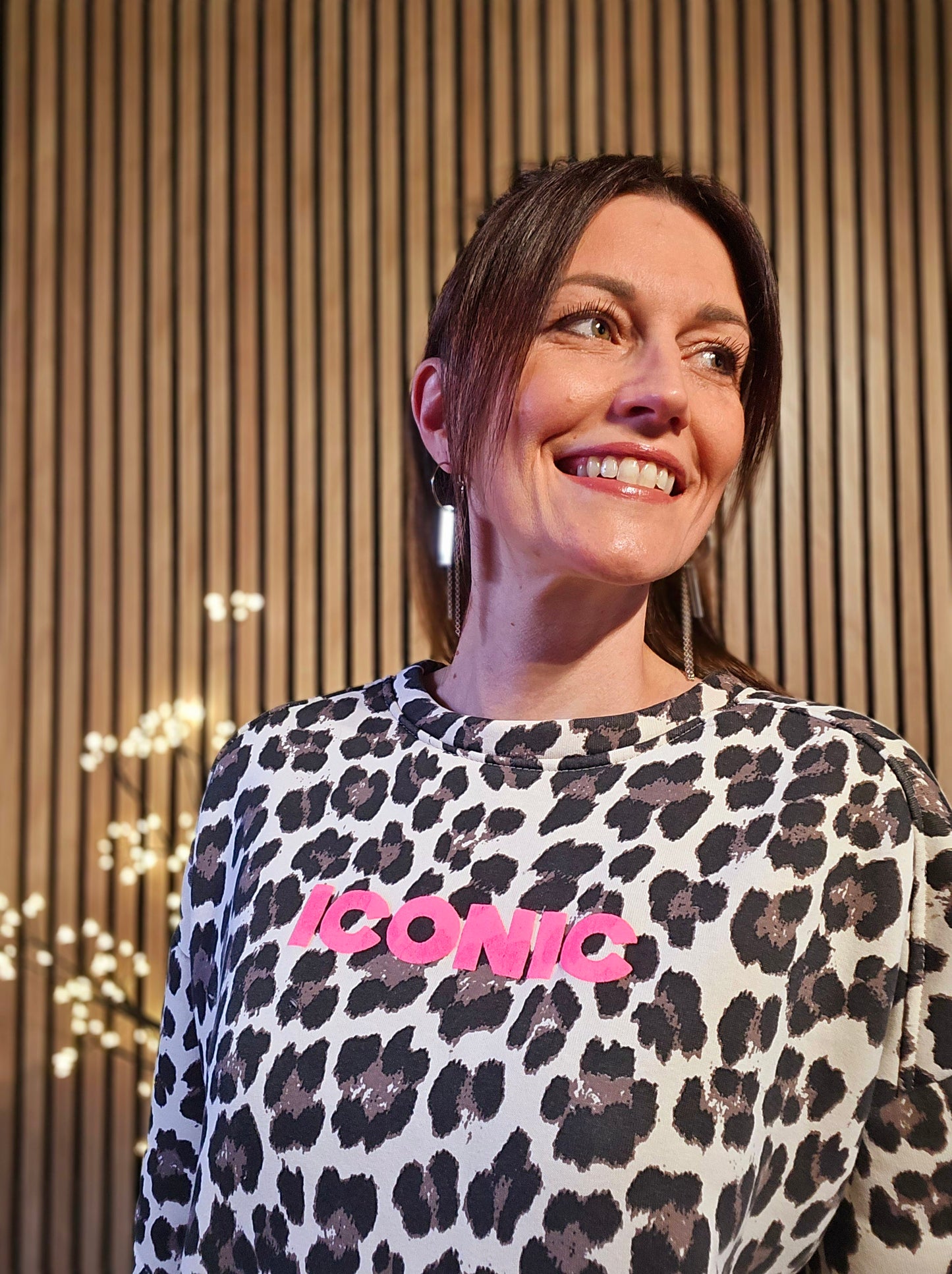 Sweat ICONIC Léopard. Beige