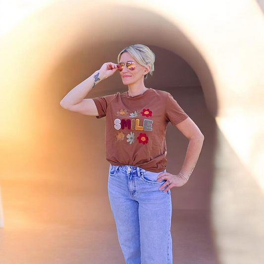 T-shirt SMILE marron