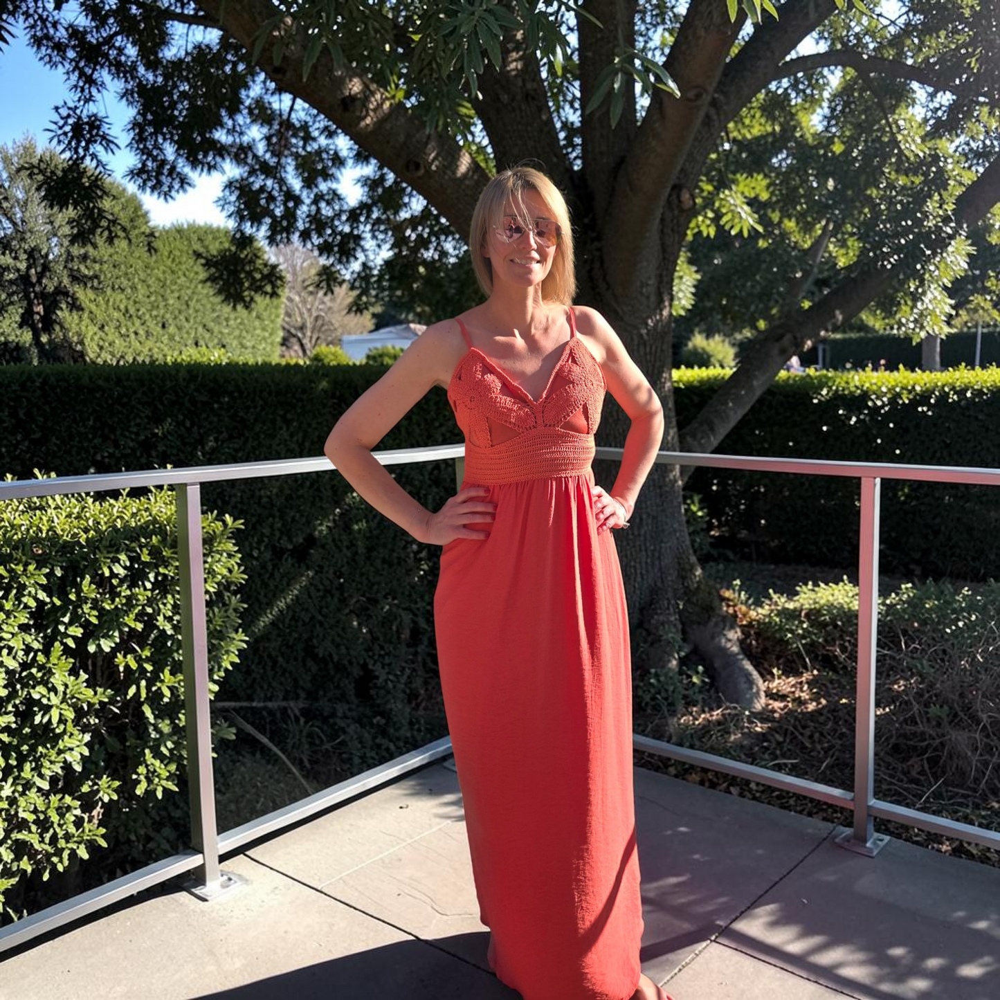 ☀️ Robe longue féminine & élégante. Terracotta