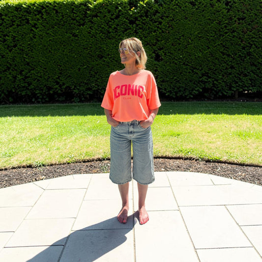 T-shirt sweat Iconic en relief corail
