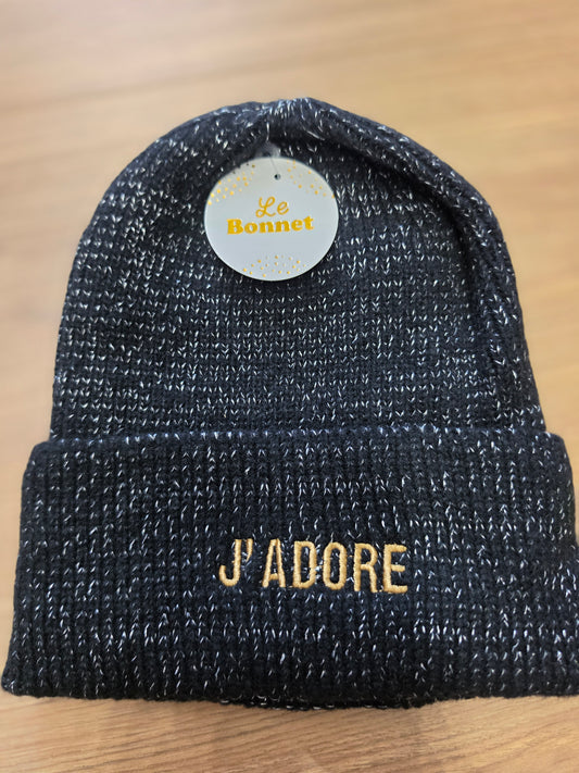 Bonnet J’adore. Noir