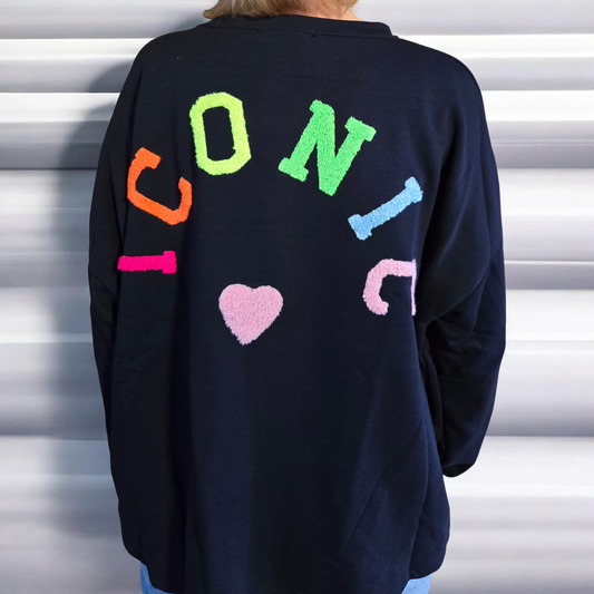 🩷 Sweat ICONIC. Couleur bleu marine