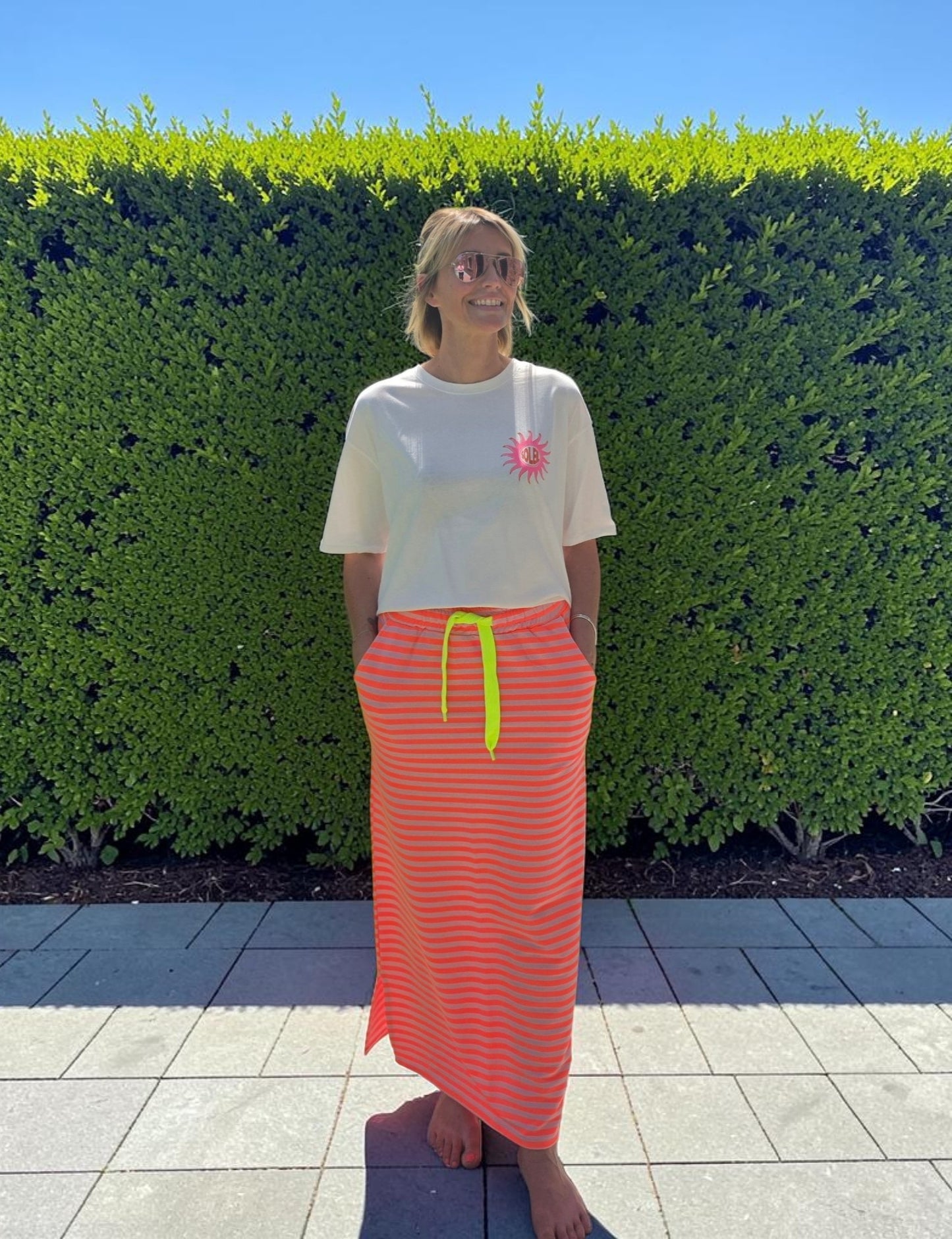 Jupe Longue Rayée Orange – Esprit Casual & Féminin