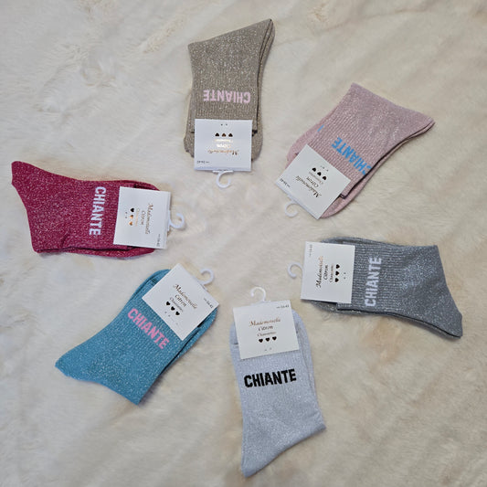 ✨️ Chaussettes paillettes "Chiante" grise