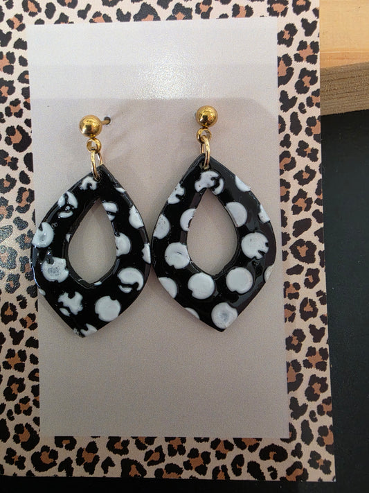 Boucles d'oreilles noir/blanc