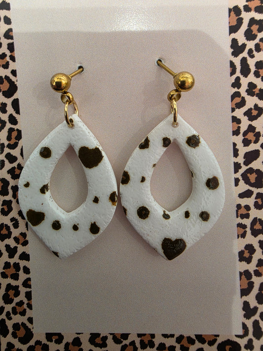 Boucles d'oreilles blanc/noir