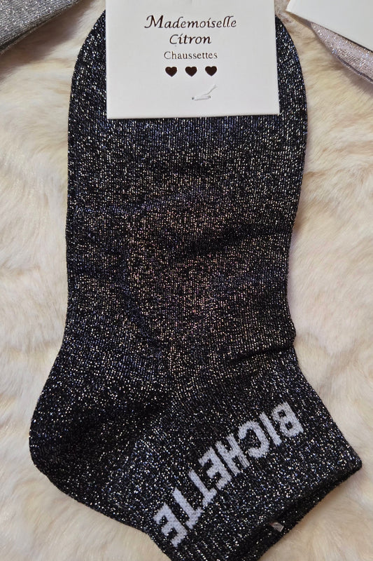 ✨️ Socquettes paillettes "Bichette" noir