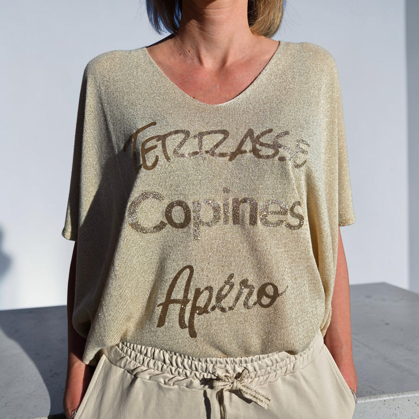 Blouse légère "Terrasse Copines Apéro" - Élégance
décontractée ✨️