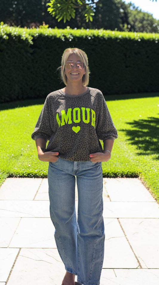 Sweat Amour brun délavé