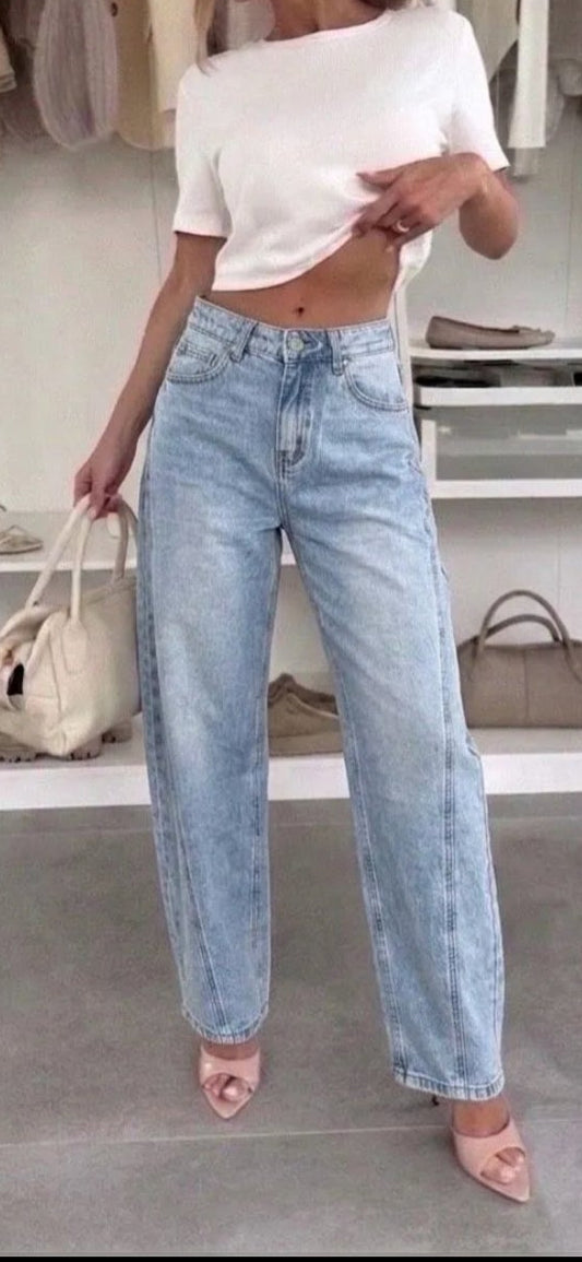 JEANS BARREL. Bleu clair